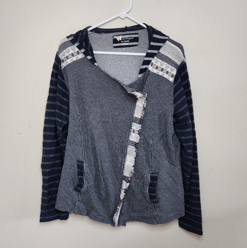 Women's Natural Reflections Hooded Moto Jacket Sz XL